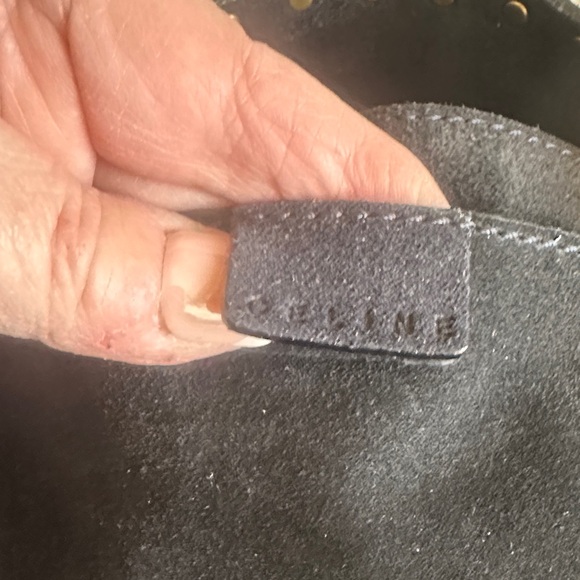 CELINE Black Studded suede  Handbag - Picture 8 of 12